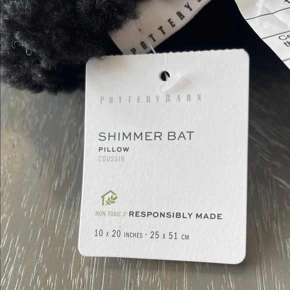 Black Plush Bat Halloween Pillow - Picture 5 of 5